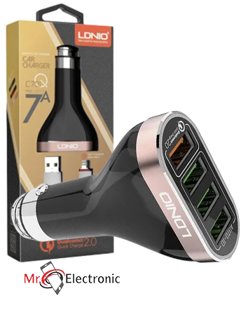 Ldnio C701Q V8 Quick Charge 2.0 Car Charger With Micro Cable Black