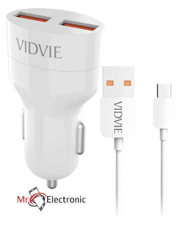 Car Charger Vidvie CC509T With Type C Cable White